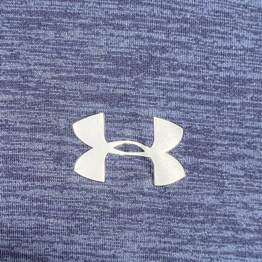 Under Armour Pullover Shirt Mens Large Blue Long Sleeve HeatGear Hooded Henley - Picture 7 of 15